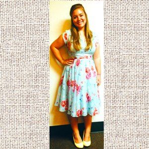 Blue Floral Hell Bunny Vintage Dress